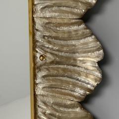 Contemporary Wall Mirrors Leaf Motif Murano Glass Silver Gilt Italy 2023 - 3441303