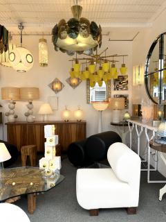 Contemporary Water Lily Chandelier Brass and Murano Glass Italy - 3646584