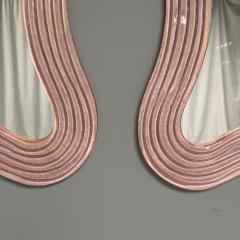 Contemporary Wavy Wall Mirrors Pink Murano Glass Brass Italy 2023 - 3441247