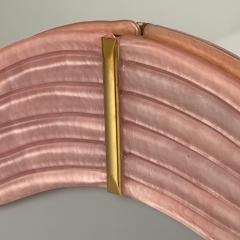 Contemporary Wavy Wall Mirrors Pink Murano Glass Brass Italy 2023 - 3441248