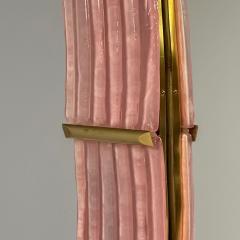 Contemporary Wavy Wall Mirrors Pink Murano Glass Brass Italy 2023 - 3441252