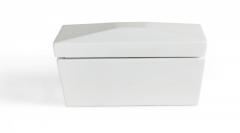 Contemporary White Lacquered Rectangular Wooden Decorative Box - 4195877