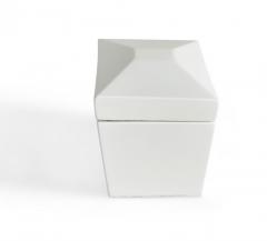Contemporary White Lacquered Rectangular Wooden Decorative Box - 4195878
