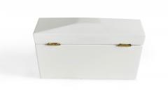 Contemporary White Lacquered Rectangular Wooden Decorative Box - 4195880