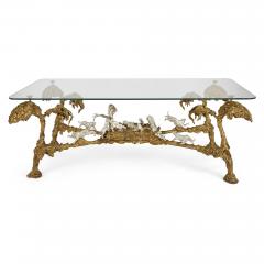 Contemporary gilt and silvered bronze animalier coffee table - 2255393