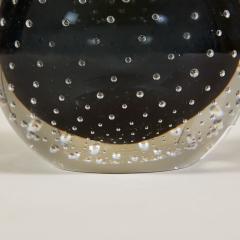 Contemporary grey black Murano Bullicante ball perfume bottle - 2756523