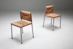 Contemporary rustic modern chairs in seagrass and aluminum 1980s - 1480930