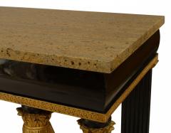 Continental Austrian Ebonized Egyptian Figural Console Table - 1428632