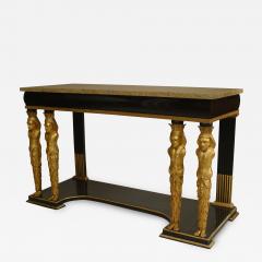 Continental Austrian Ebonized Egyptian Figural Console Table - 1430407