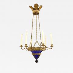 Continental Baltic Gilt Bronze and Blue Glass Chandeliers - 1408486