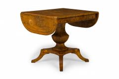 Continental Baltic Style Drop Leave Burl Wood Veneer Dining Conference Table - 2800687