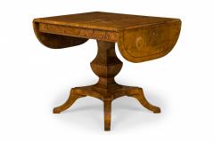 Continental Baltic Style Drop Leave Burl Wood Veneer Dining Conference Table - 2800688