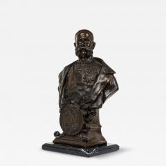 Continental Bronze Bust of a Mustachioed Dignitary Military Officer - 4260650