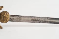 Continental Bronze Dore Ceremonial Dog Pommel Sword with Scabbard - 4199871