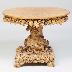 Continental Burl Rootwood Parquetry Center Table - 1920248