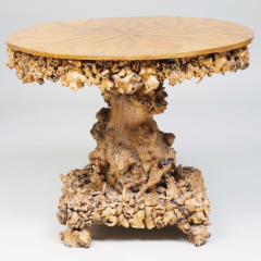 Continental Burl Rootwood Parquetry Center Table - 1920286