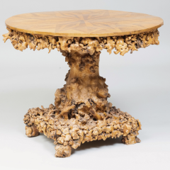 Continental Burl Rootwood Parquetry Center Table - 1920291