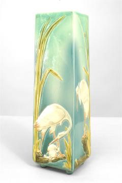 Continental German Blue Porcelain Heron Vase - 4656830