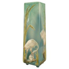 Continental German Blue Porcelain Heron Vase - 4656831