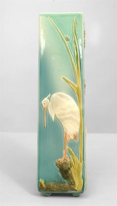 Continental German Blue Porcelain Heron Vase - 4656834