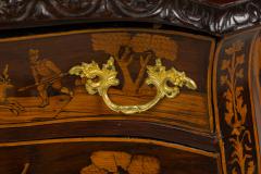 Continental German Louis XV style 18th Century Inlaid Bombe Shaped Commode - 4634299