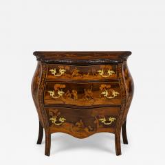 Continental German Louis XV style 18th Century Inlaid Bombe Shaped Commode - 4683289