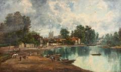 Continental German Oil Landscape in a Gilt Wood Frame - 4539271