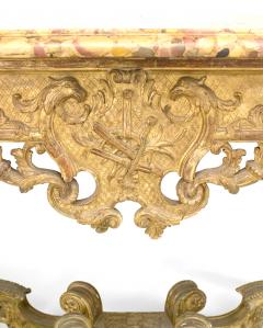 Continental Gilt Marble Top Console Table - 1428759