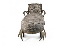 Continental Horn and Antler Velvet Chaise - 4645134