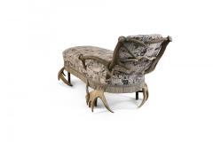 Continental Horn and Antler Velvet Chaise - 4645135