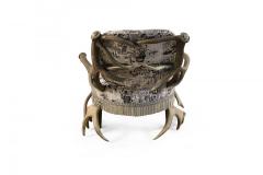 Continental Horn and Antler Velvet Chaise - 4645136