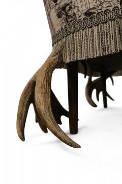 Continental Horn and Antler Velvet Chaise - 4645141