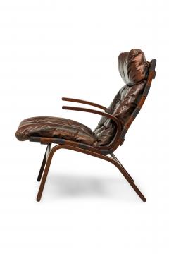 Continental Mid Century Style Tufted Leather Armchair - 4661520
