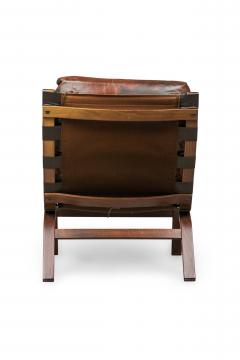 Continental Mid Century Style Tufted Leather Armchair - 4661522