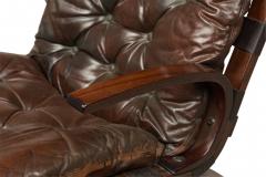 Continental Mid Century Style Tufted Leather Armchair - 4661524