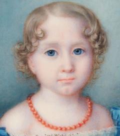 Continental Portrait Miniature of a Young Girl with Tableau Locket Frame - 2573252