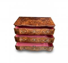 Continental Rococo Style Burl Walnut Arbal te form 3 drawer Commode - 4714872