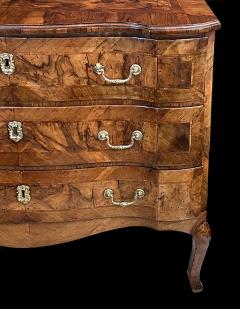 Continental Rococo Style Burl Walnut Arbal te form 3 drawer Commode - 4714877