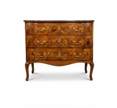 Continental Rococo Style Burl Walnut Arbal te form 3 drawer Commode - 4716276