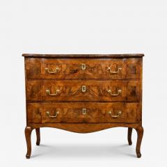 Continental Rococo Style Burl Walnut Arbal te form 3 drawer Commode - 4716277