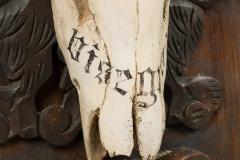 Continental Rustic wall plaque of a Elk skull with Red insignia - 4199955