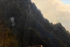 Continental School Alpine Village Oil Painting late 19th century - 4804618
