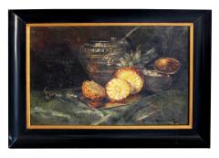 Continental School oil on canvas still life with pineapple - 1055938