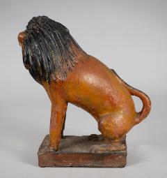Continental Terracotta Folk Art Lion - 4406622