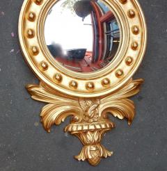 Convex Mirror with Eagle Wood Gilt with Golden Leafed 1950 1970 - 2402383