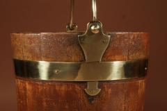 Coopered Brass Bound Bucket Dutch 19th Century  - 3690119