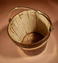 Coopered Brass Bound Bucket Dutch 19th Century  - 3690122