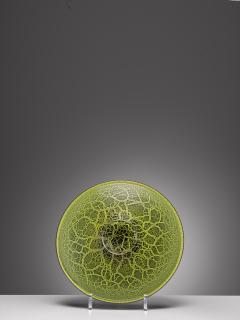 Copier Andries Dirk A D Copier Leerdam Unica Light Green Craquel Glass Dish c 1926 - 4823427