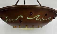 Copper Art Glass Studio Brutalist Fixture Pendant Chandelier - 4322300
