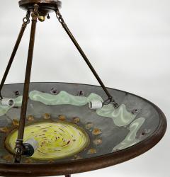Copper Art Glass Studio Brutalist Fixture Pendant Chandelier - 4322336